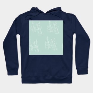 Seamless pattern with white trees Hoodie